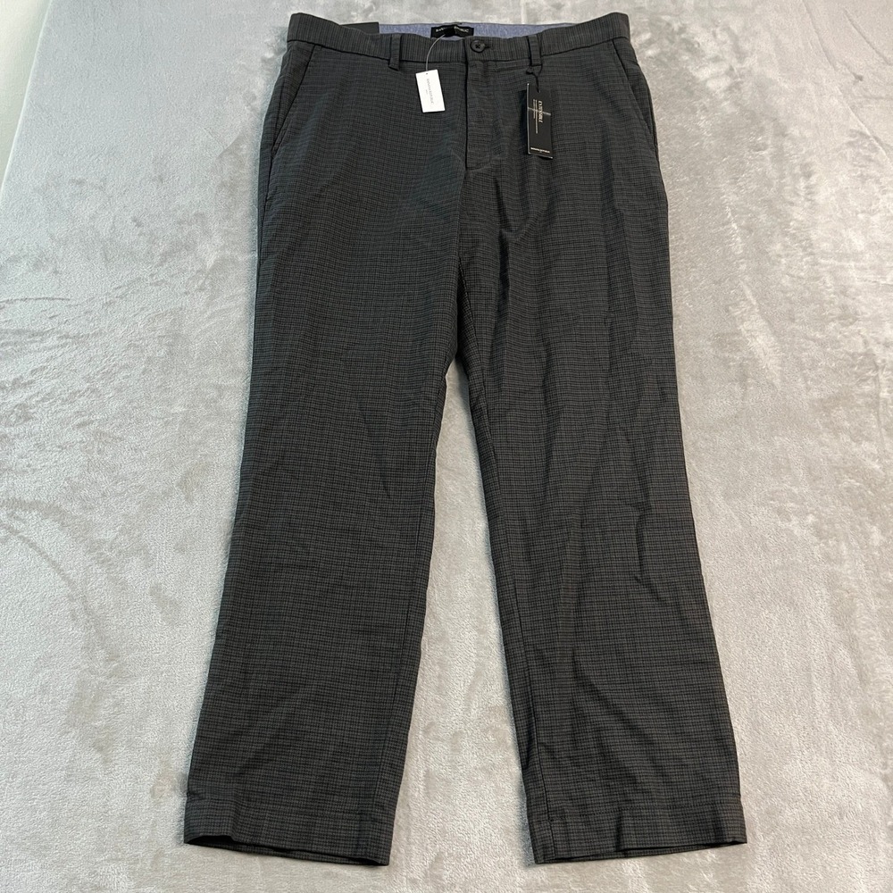 NWT Banana Republic Slim Stretch Chinos Mens 34x30 Grey Houndstooth Dress Pants